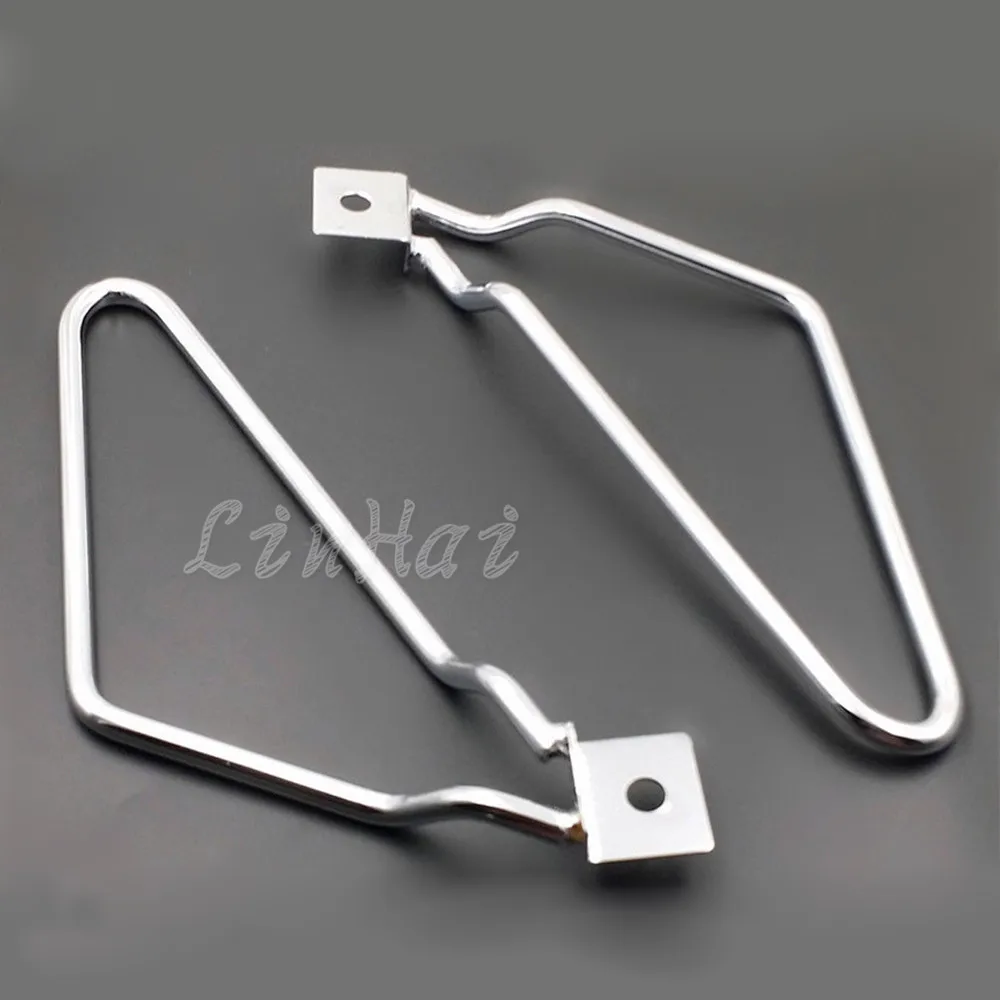 Хромированная мотоциклетная седельная сумка с креплением для Harley Sportster XL Dyna Fat