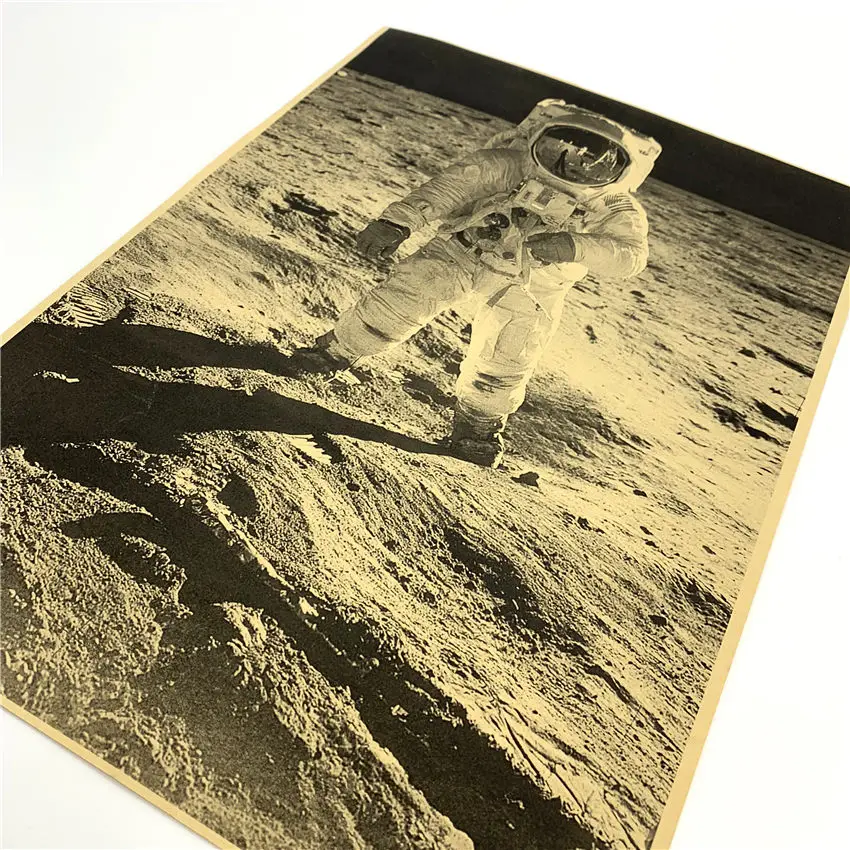 Старая фотография Аполлон Луна Посадка история фильма плакат винтажные плакаты