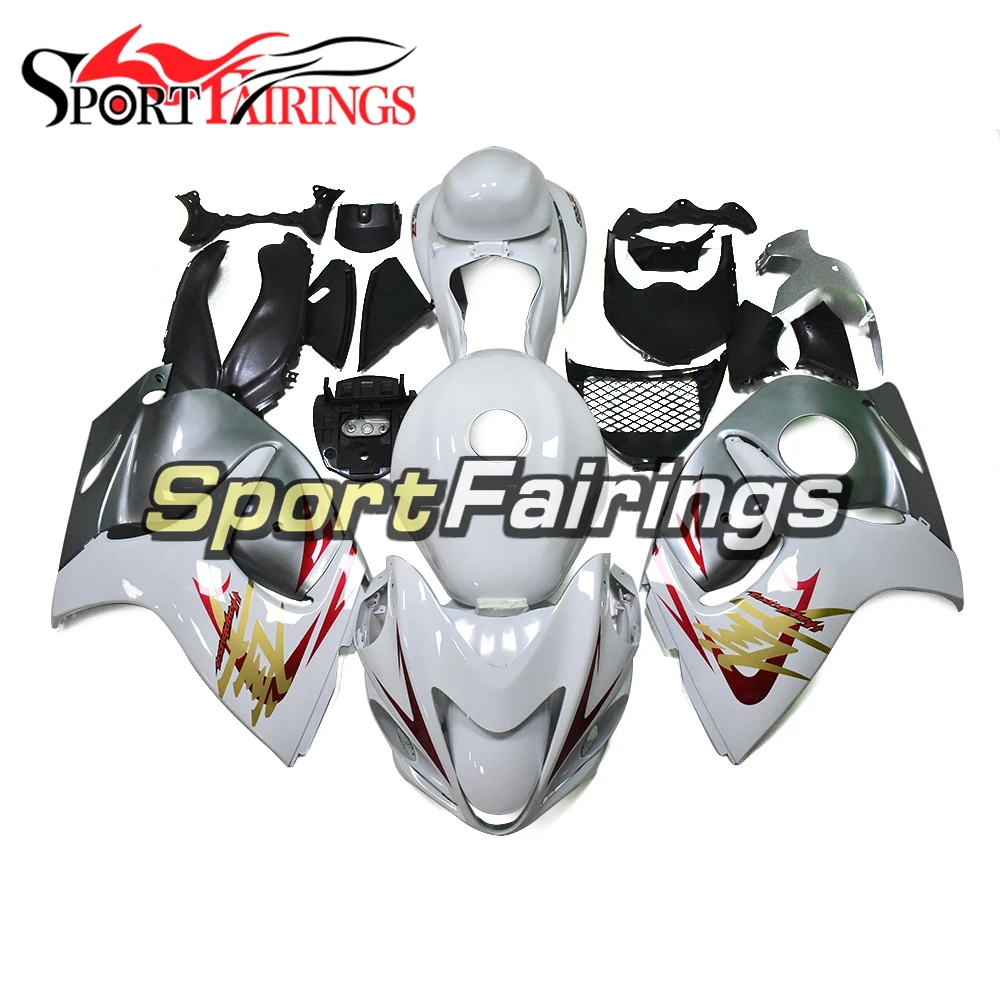 Полный обтекатели для Suzuki GSXR1300 Hayabusa 2008- 2009 2010 2011 тела комплект Пластик впрыска ABS новые белые Серебристые чехлы