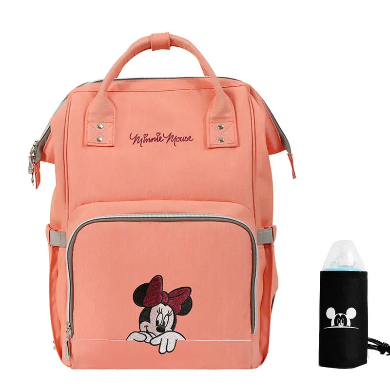 orange Disney USB сумка для подгузников с подогревом для беременных подгузник рюкзак большой емкости для кормления дорожный Рюкзак Сохранение тепла - Цвет: orange