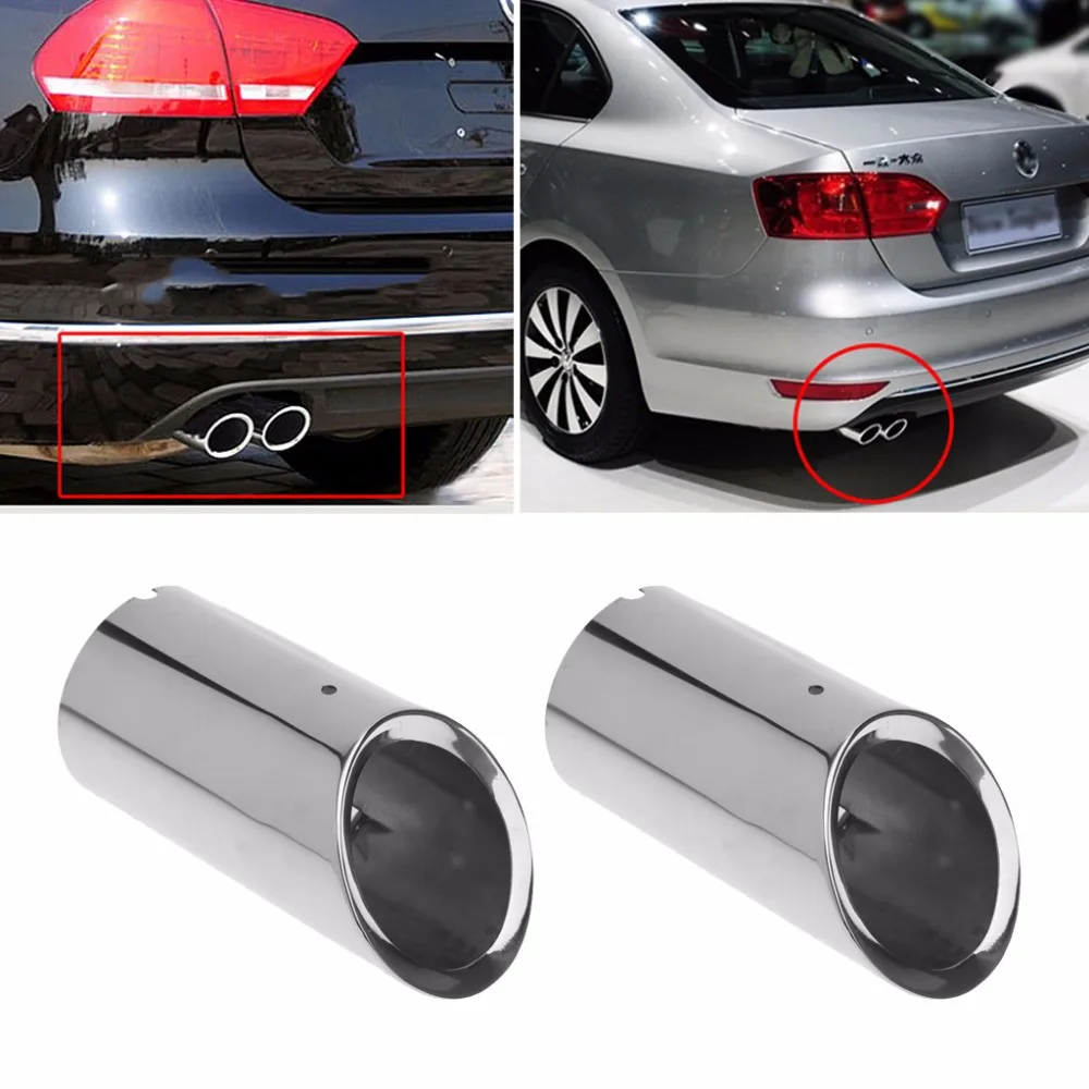 1 пара глушитель выхлопной трубы из нержавеющей стали для VW Volkswagen Jetta MK6 MK7 Golf6 Golf7