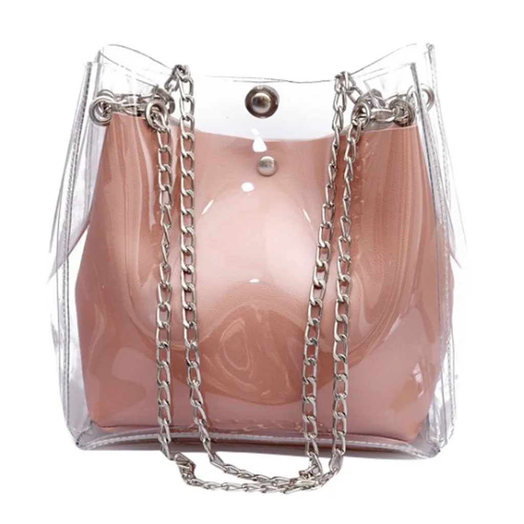 Women Small Transparent Bucket Bags Chain Bag Totes Compound Female sac transparent femme Dropshipping #BA30 | Багаж и сумки