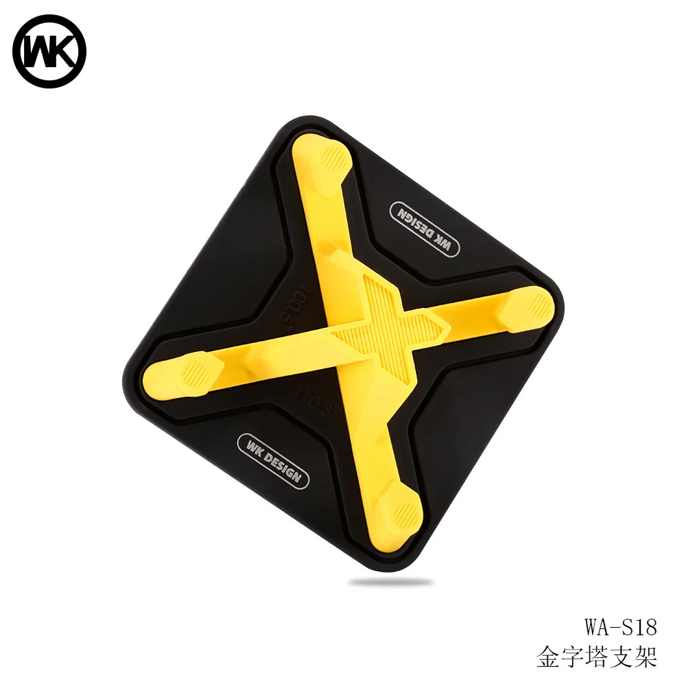 Yellow Phone Holder WK дизайн универсальный силиконовый нескользящий коврик автомобильный держатель Мобильный телефон Регулируемая Подставка Кронштейн приборной панели держатель для iPhoneX 7 - Цвет: Yellow Phone Holder