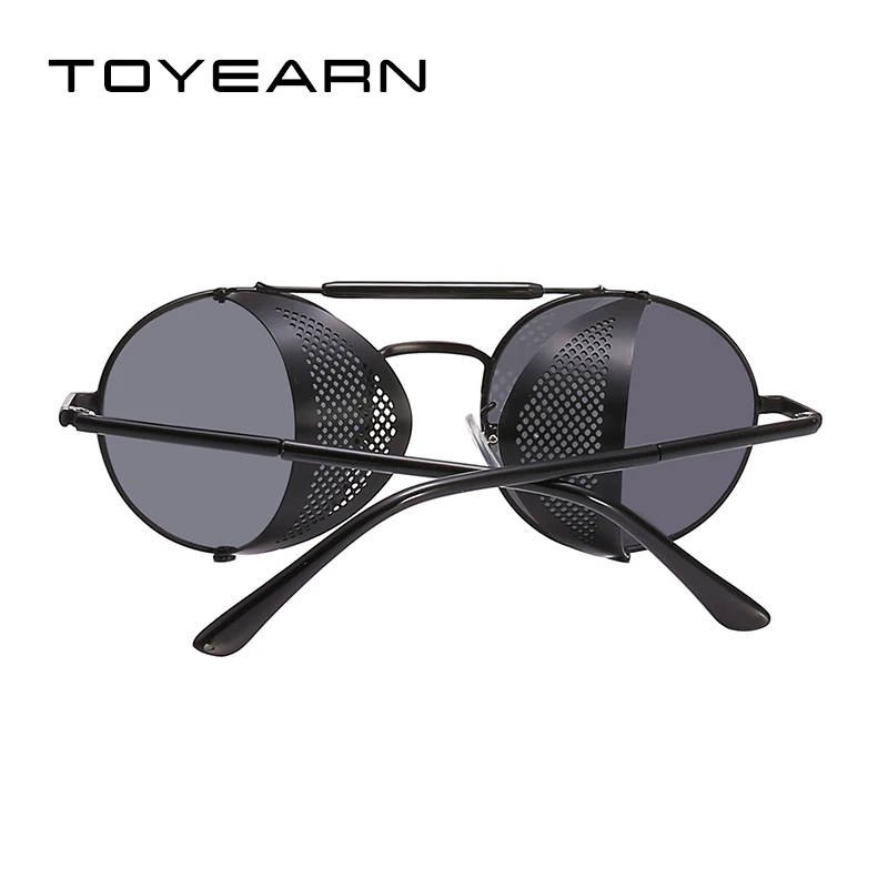 

TOYEARN Vintage Brand Designer Retro Gothic Wrap Steampunk Round Sunglasses Men/Women Mirror Sun Glasses Male Oculos de sol