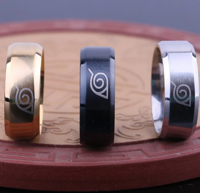 YOUREM drop ship ok gold color anti allergy 2018 New width 8mm men Naruto rings stainless steel classic women ring jewelry fj412 | Украшения