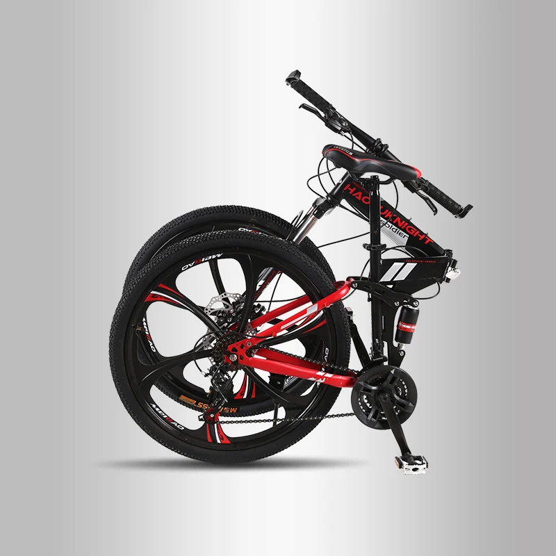 26 Inch 21 Speed Double Disc Brakes Folding Mountain Bikes Off-road BMX Students and Kids Road bicicleta Bicycle | Спорт и