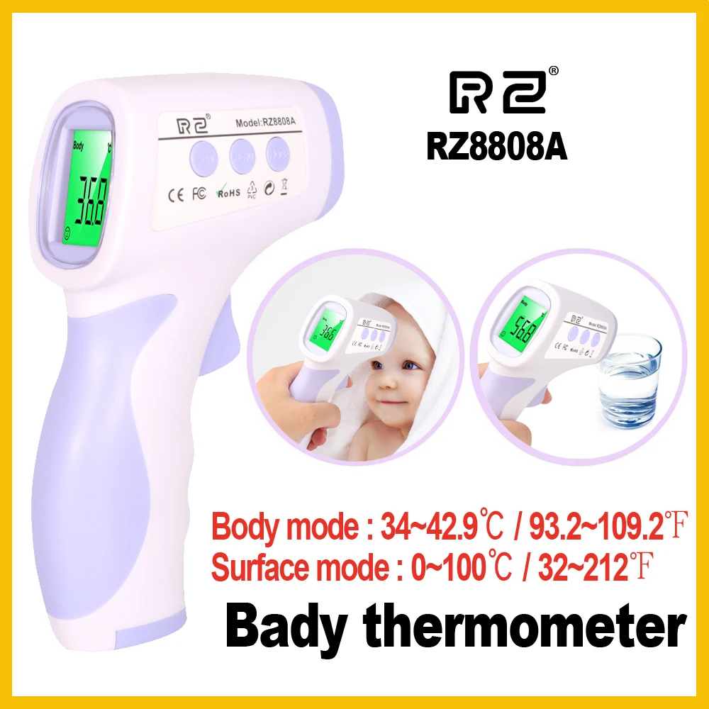 RZ IR Инфракрасный термометр для человеческого тела цифровой бесконтактный электронный измеритель температуры termometro forhead RZ8808A