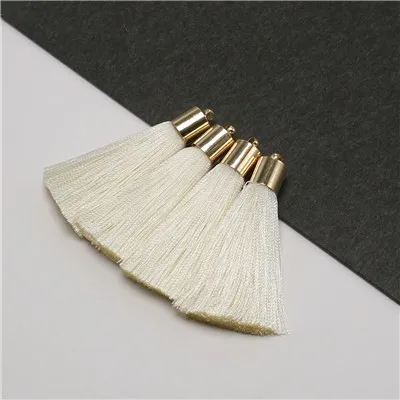 Aliexpress Высокое качество L93/5 см; Сатиновые туфли с кисточками/Золотой шляпа шелковых кисточек/ювелирные изделия аксессуары/аксессуары diy/Ювелирные изделия/diy серьги/4 шт./пакет - Цвет: L9302