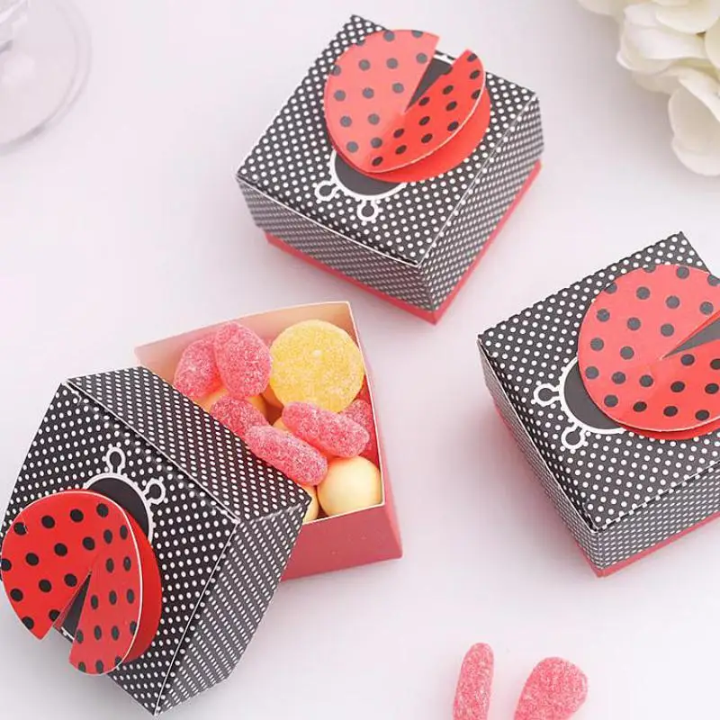 100pcs European Ladybug Candy Box Wedding Party Gift Favors Festive Wrapping Supplies Bar | Дом и сад