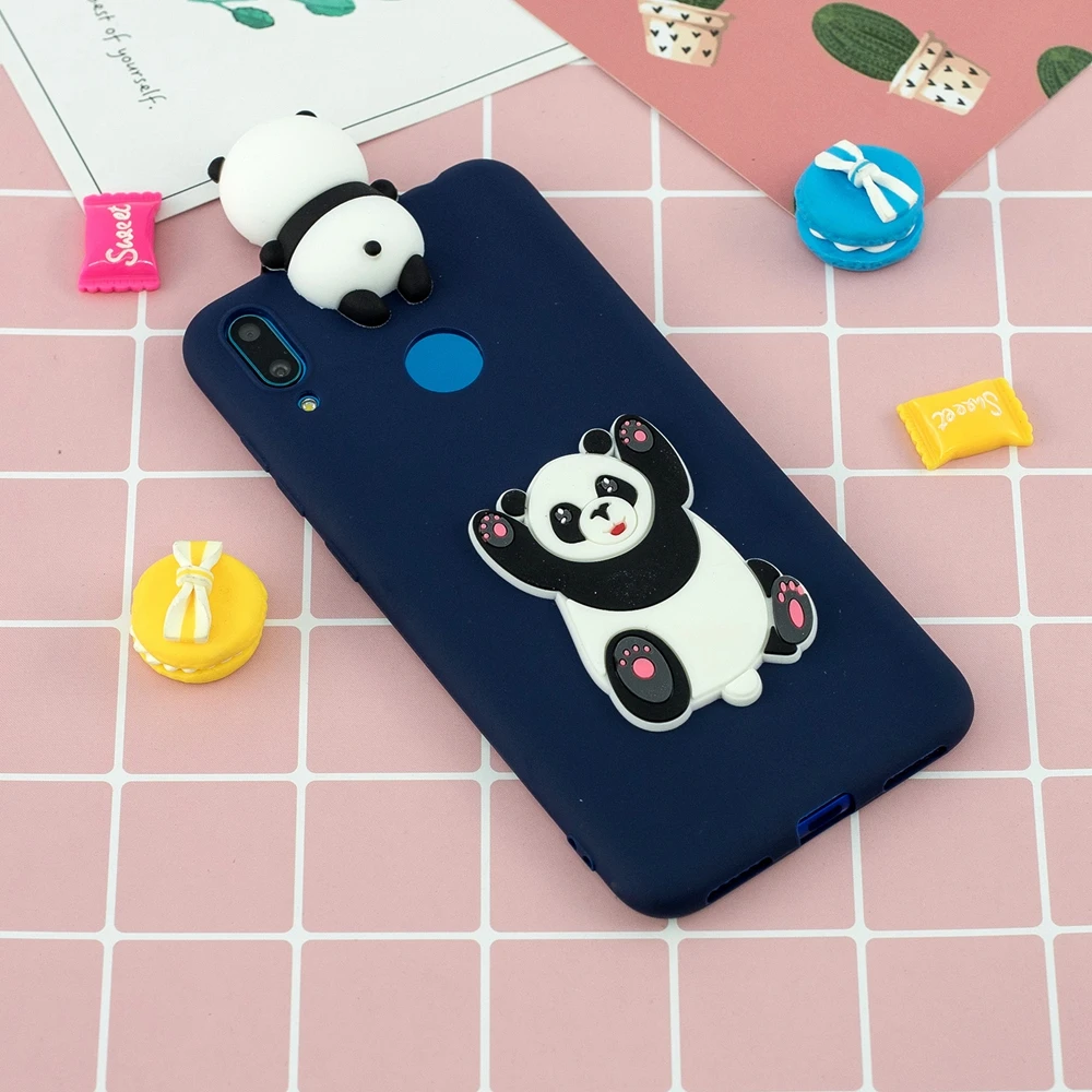 Etui huawei Y6 Y7 Prime чехол Крышка Y5 Y7 Y9 симпатичный типа сделай себе сам 3D собаки в форме единорога панда силиконовый чехол для принципиально huawei Y6 Y7 Y9 чехол
