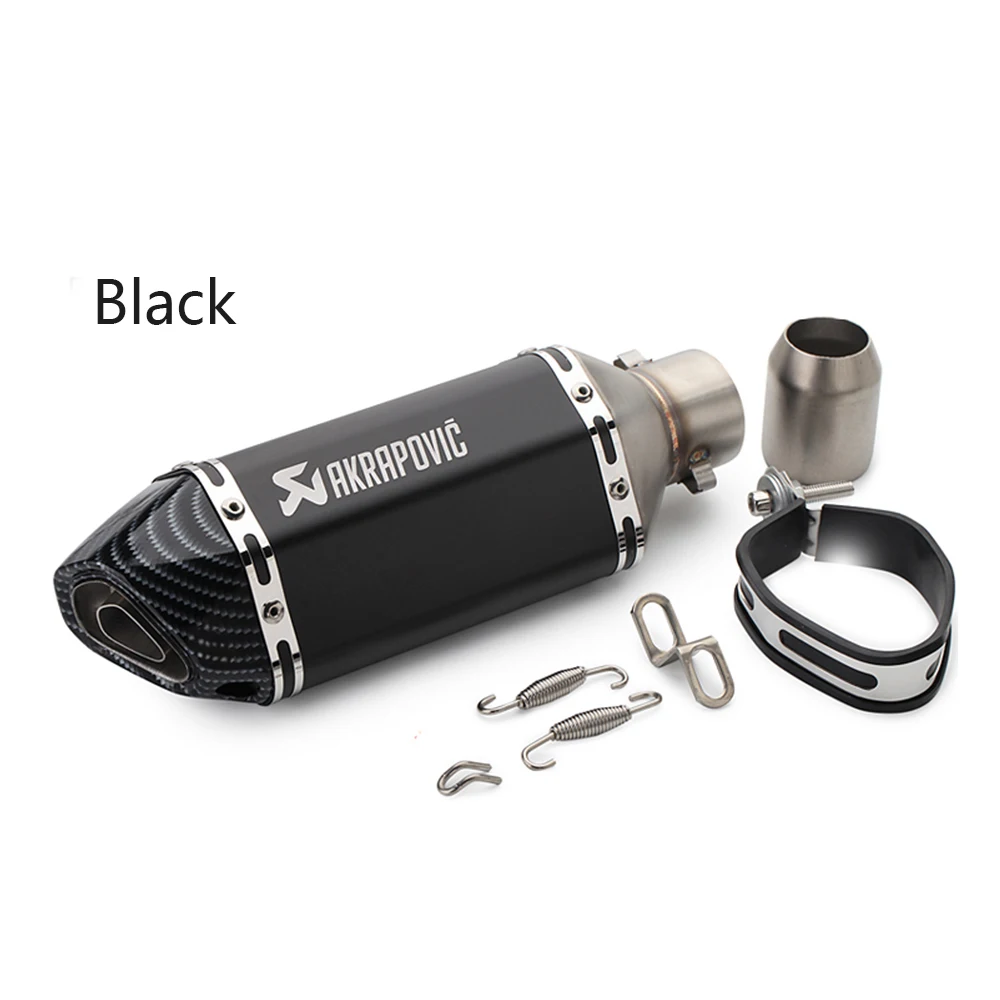 Black Akrapovic выхлопной мотоцикл выхлопной дБ убийца для aprilia dorsoduro honda cb 500f kawasaki z900 ХВОСТ tidy para benelli 125 tnt - Цвет: Black