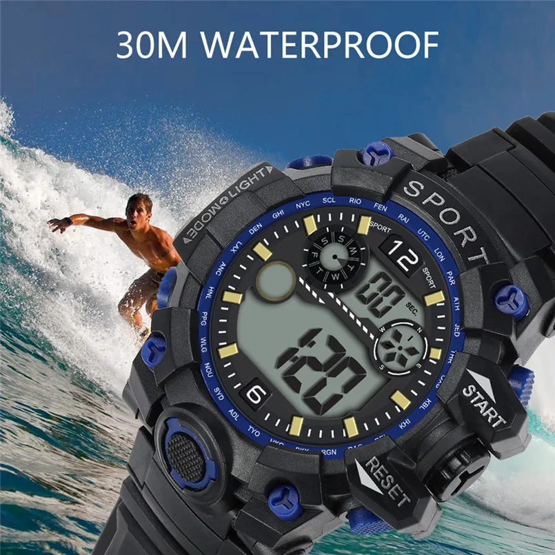 Модные силиконовые спортивные Роскошные Мужские Аналоговые Цифровые Военные