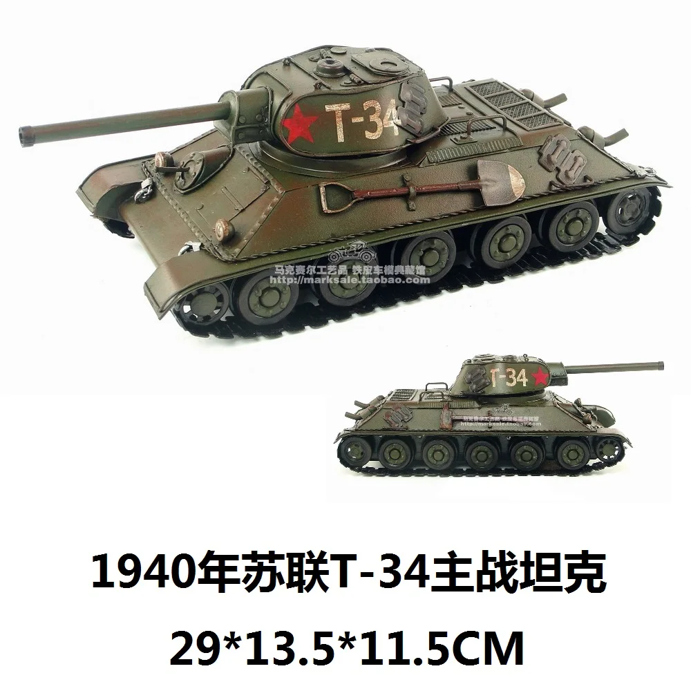 

Hot Classic Motor Style Retro 1940 Soviet T-34 Tank Model Creative Mini Iron Tank Best Gift Home Bar Decoration