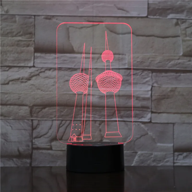 

Две башни RGB 3D ночной Светильник USB светодиодный настольная лампа 7 цветов Изменение любителей Сладкий подарок девушке Прямая доставка от дв...