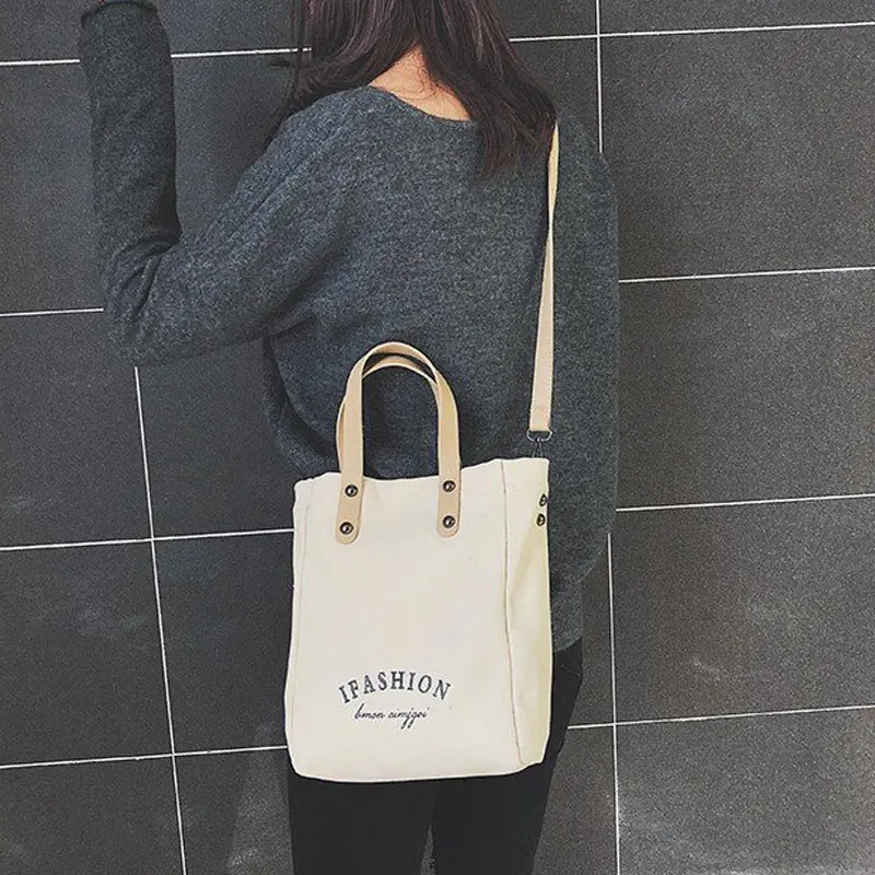 1 шт. женская сумка через плечо для девушек с буквенным принтом модная Холщовая