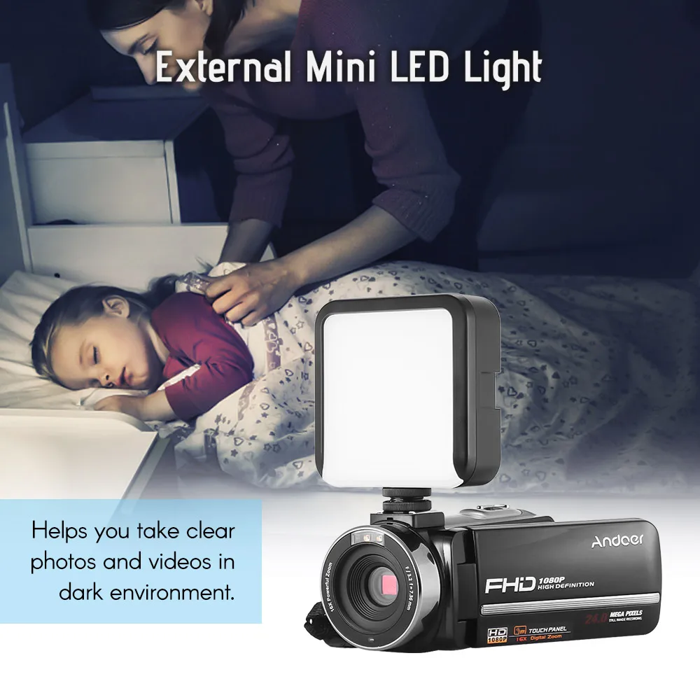 Andoer HDV-301LTRM 1080 P FHD Цифровая видеокамера DV рекордер IR Nightshot 24MP 16X цифровой зум 3,0 дюймов lcd