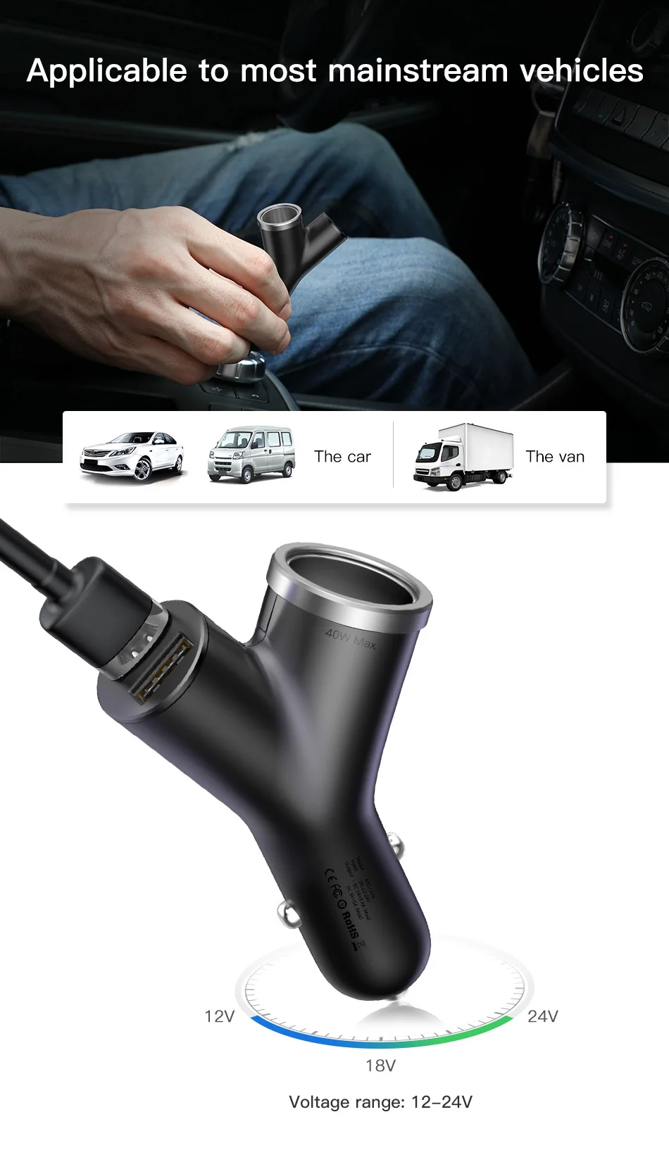 Автомобильное зарядное устройство Baseus 3.4A с двумя usb-портами для iPhone XS Max X samsung, быстрое автомобильное зарядное устройство, usb-адаптер для зарядки телефона в автомобиле