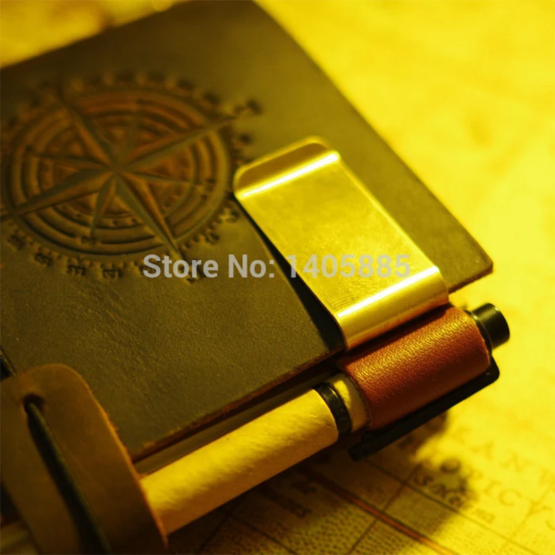 Латунный Зажим для ручки 2 размера винтажной кожаной записной книжки из воловьей