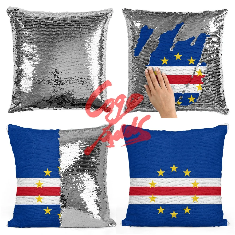 Декоративный чехол наволочка с пайетками и двусторонней юбкой годе Кабо Верде