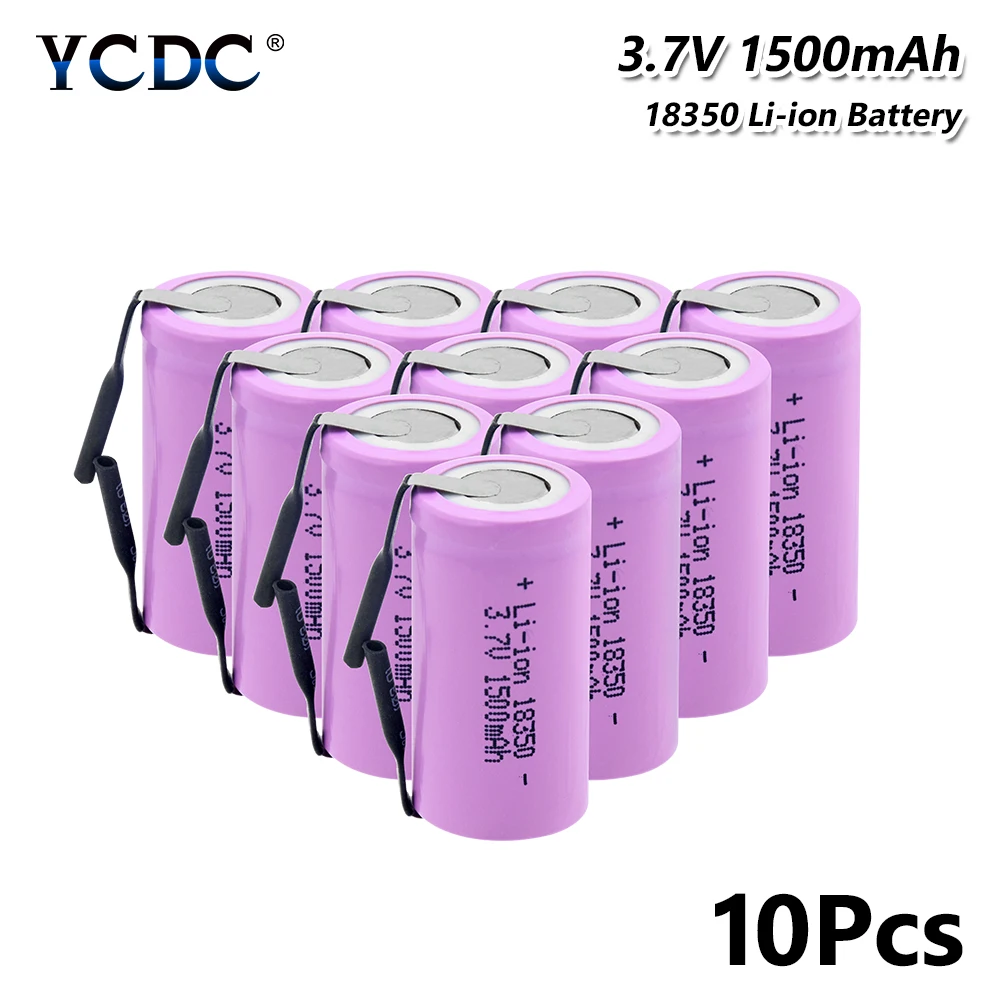 3,7 V 1500mAh перезаряжаемая 18350 литий-ионная батарея с высоким потоком 10А литиевая батарея для аккумуляторов+ Сделай Сам никелевый фонарь для Vape