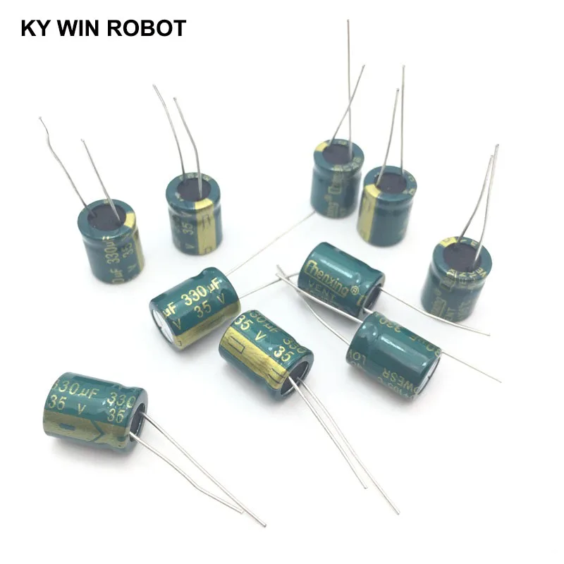 

10 pcs Aluminum electrolytic capacitor 330 uF 35 V 10 * 13 mm frekuensi tinggi Radial Electrolytic kapasitor