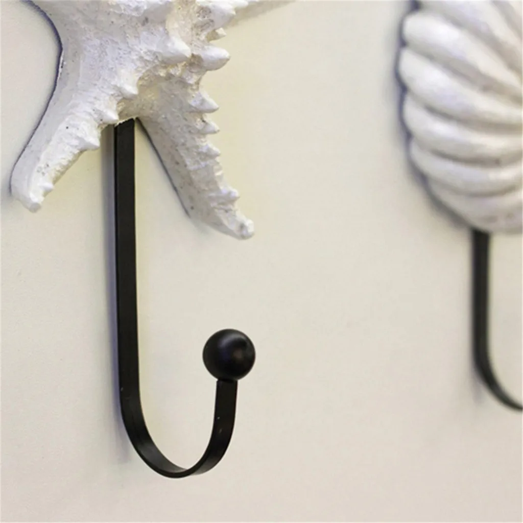 

Elegant Resin Shell Starfish Conch Modeling Hooks Mediterranean Style Starfish Decor Scallop Conch Coat Key Cap Sundries Hook