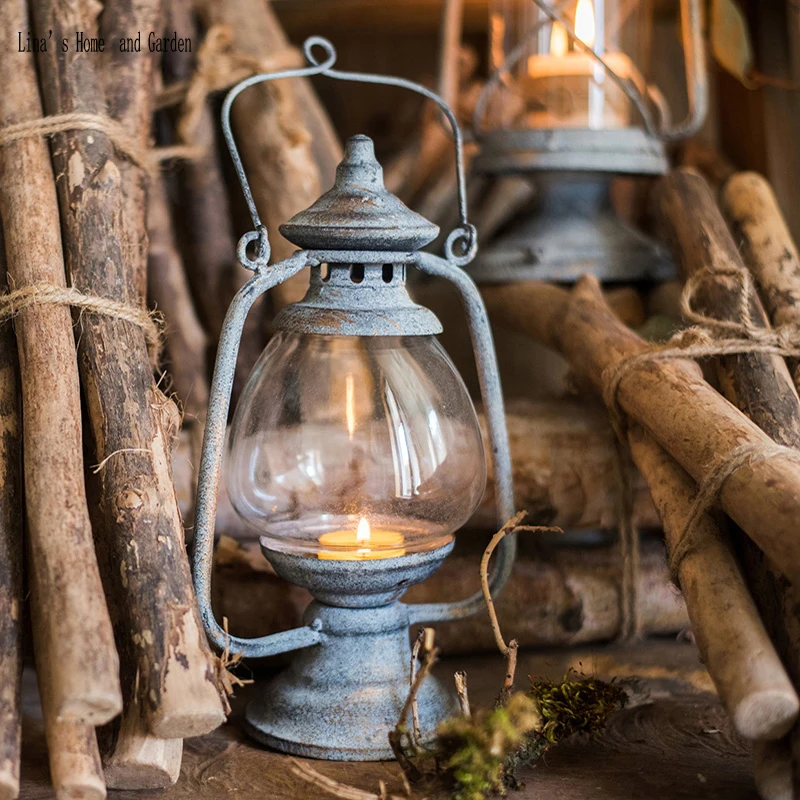 attractive handmade antique metal glass candle holder lantern