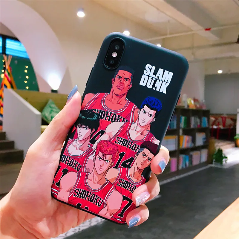 Japanese Cartoon Slamdunk Uniform Number Black Embossment Soft TPU Case For iPhone XS XR MAX 6 6S 7 8 Plus X |