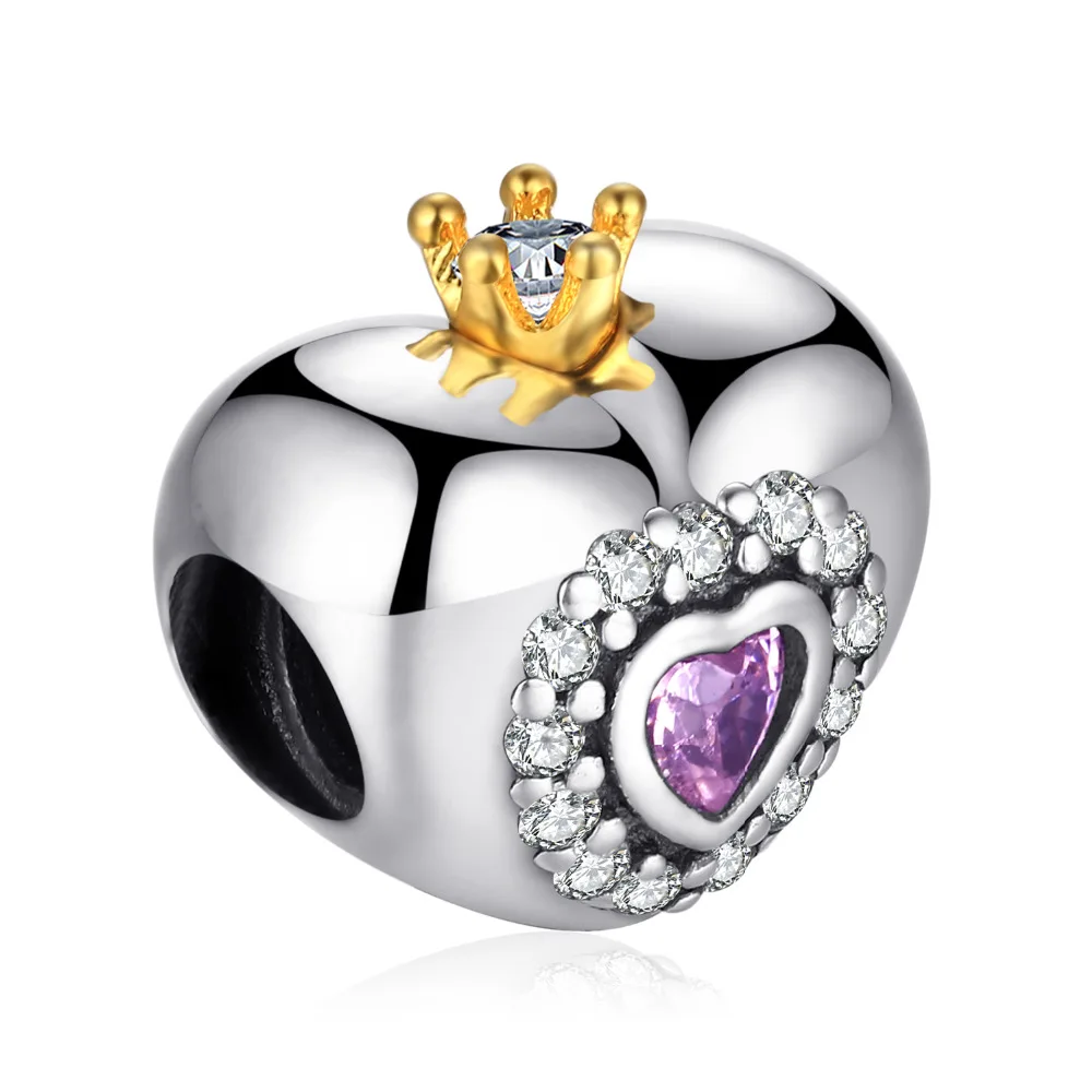 Jewelrypalace стерлингового серебра 925 сердце сцепления блеск розовый жемчужный бисер Шарм Fit Браслеты подарки для Для женщин Юбилей