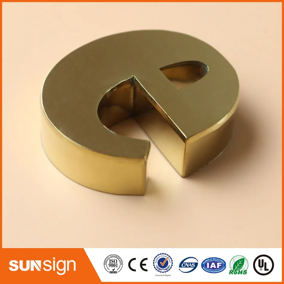 Customized 3d metal letters sign outdoor wall mounted stainless steel sign letters