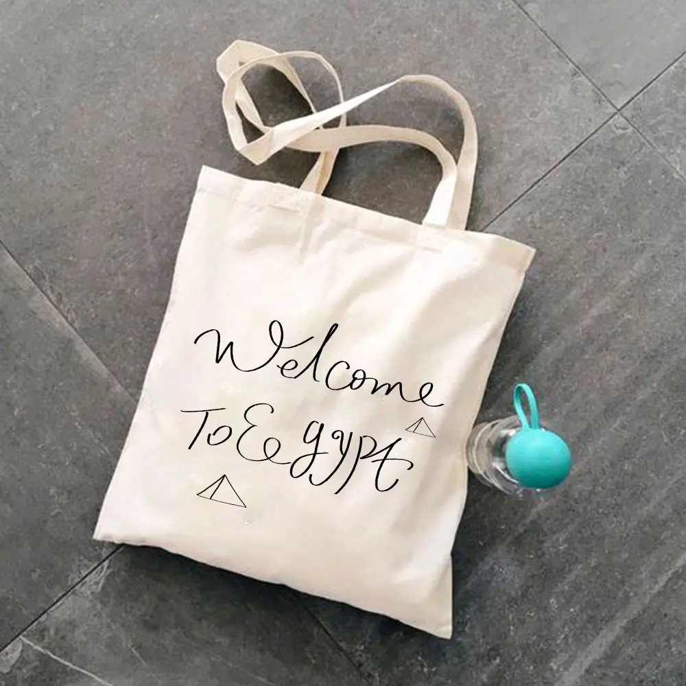 Оригинальная Классическая Холщовая Сумка с буквенным принтом Индивидуальная