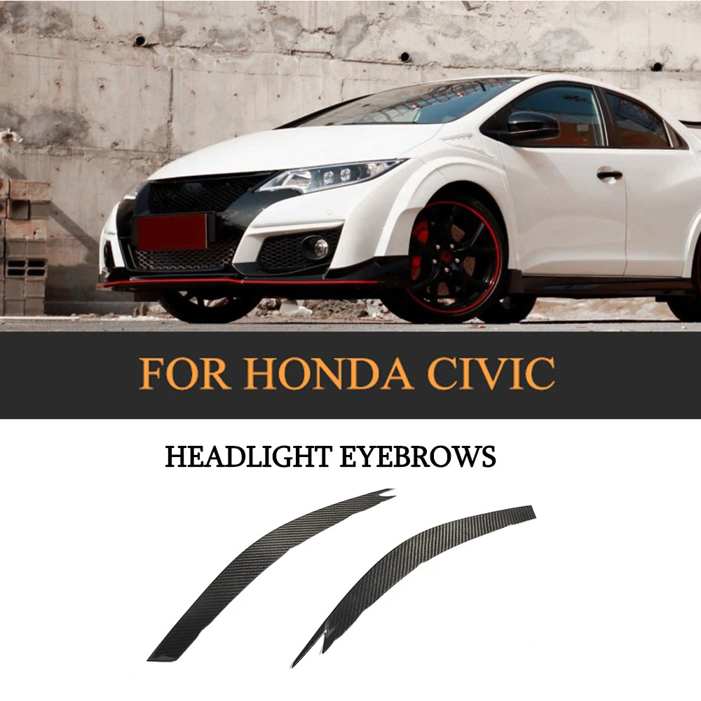 Сухой чистый углеродного волокна фар Брови стикер украшения отделка для Honda Civic T R сухой FRP
