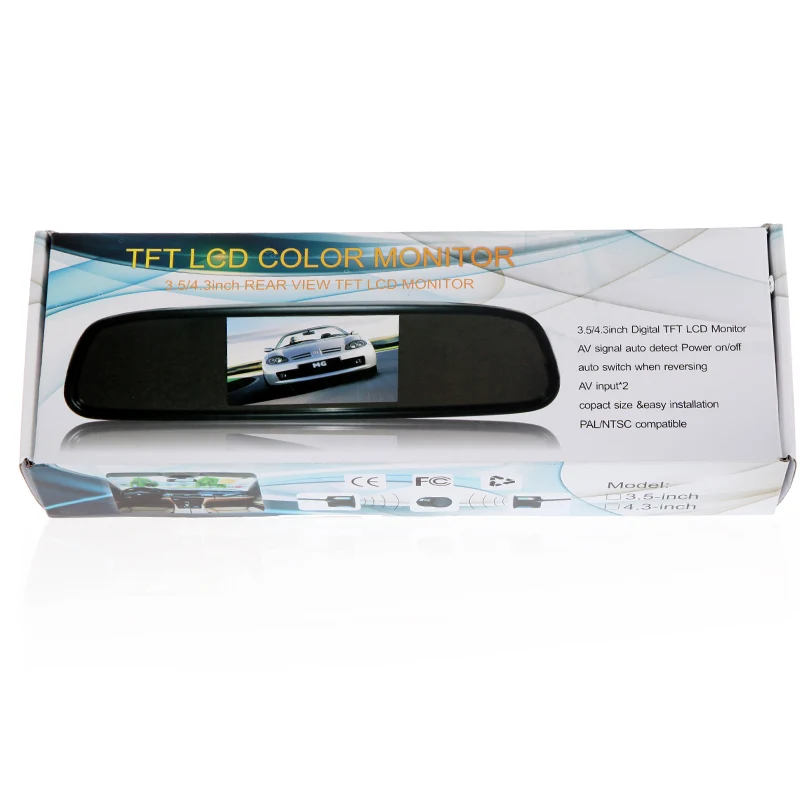 4 3 &quotTFT LCD Автомобильный Монитор парковочная помощь зеркало заднего вида монитор