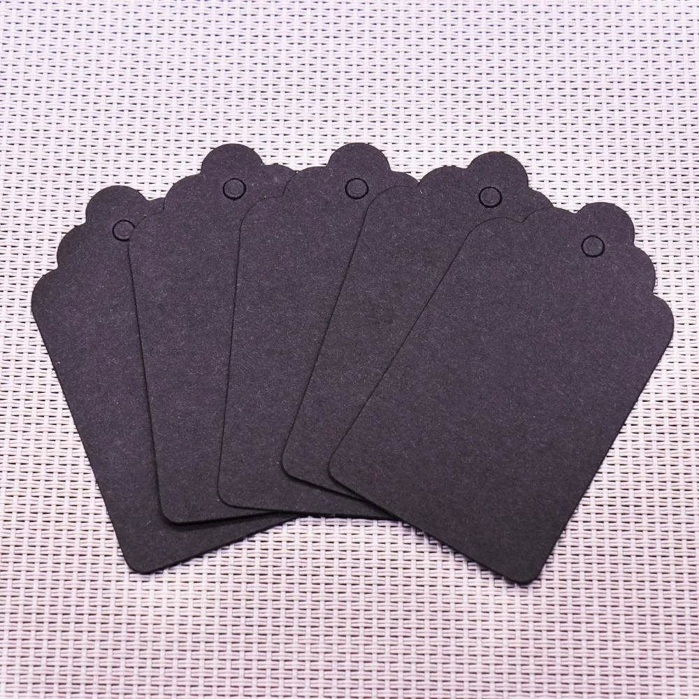 100 шт./лот DIY Craft бумажные бирки зубчатый прямоугольник Пасхальный Свадебный