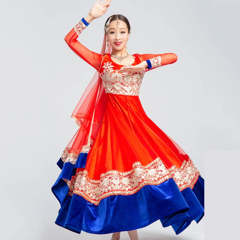 Индийский танцевальный костюм болливудское сари одежда для выступлений костюмы