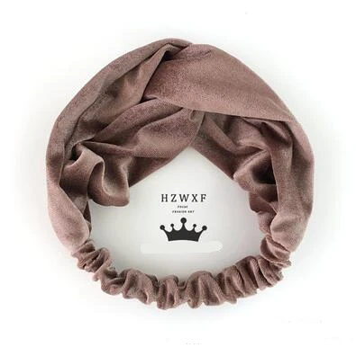 Color 2 Women Girls Fashion Velvet Knitted Korean Solid Bezel Hairband Hair Accessories Elegant Cross Headband Ornament For Female Girls - Цвет: Color 2