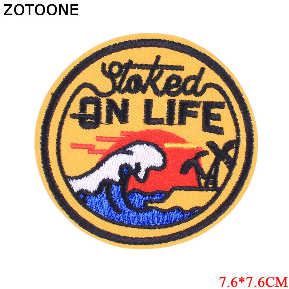 ZOTOONE круглые вышитые термонаклейки в стиле панк для одежды недорогие наклейки