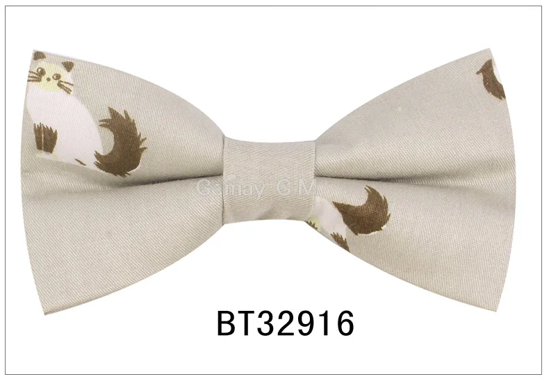 BT32916 Хлопковые мужские повседневные рубашки с животным галстуком-бабочкой, галстуки-бабочки для мужчин и женщин, галстуки-бабочки для взрослых с мультяшным принтом, галстуки-бабочки, свадебные галстуки-бабочки - Цвет: BT32916