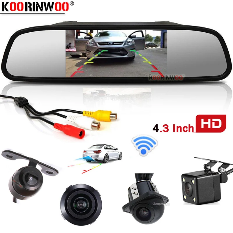Koorinwoo Универсальный 2 4G беспроводной/проводной CCD HD TFT LCD Зеркало монитор заднего
