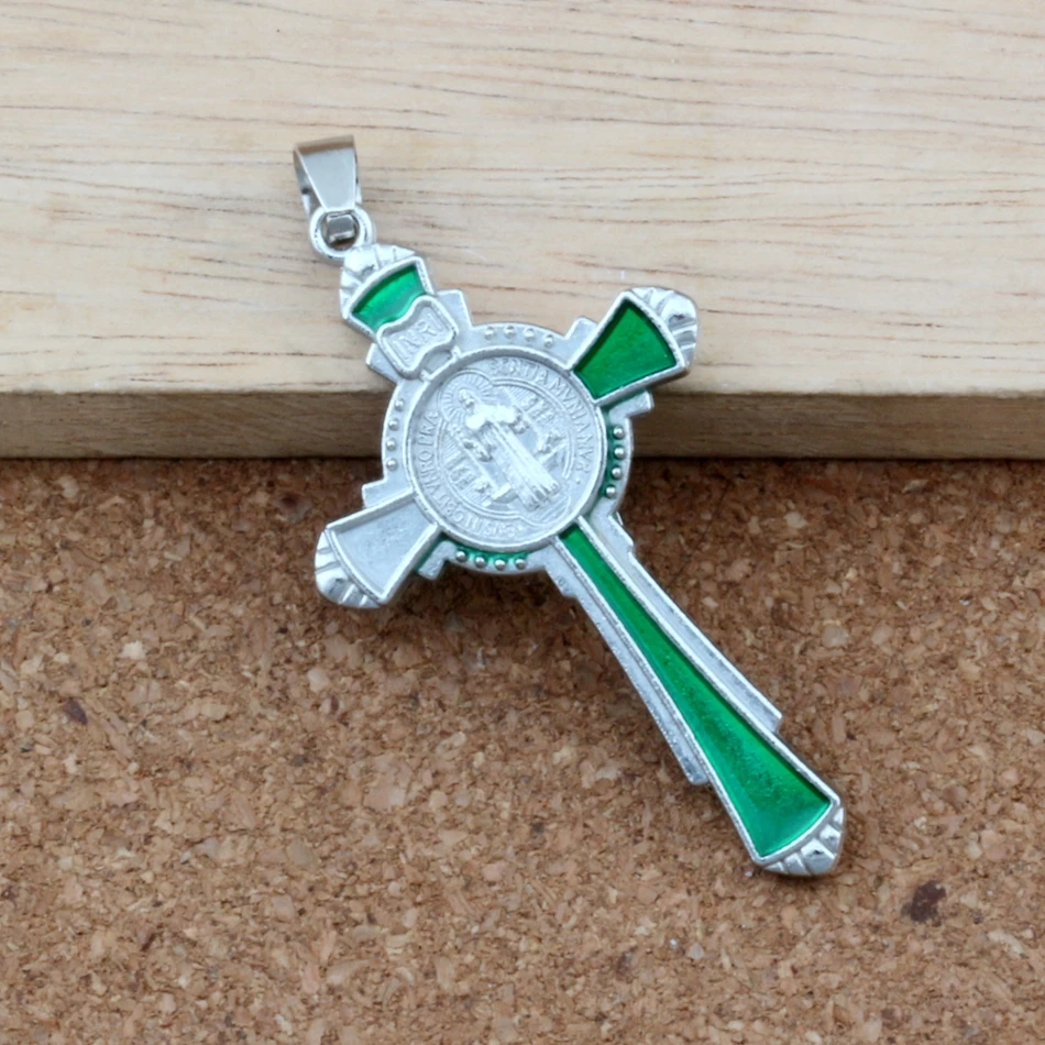 2 шт./лот G эмаль орден Святого Бенедикта крест Распятие Религиозные Подвески