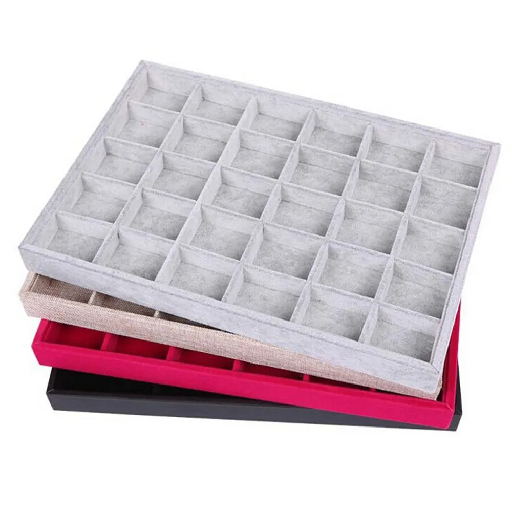 Шкатулка для демонстрации ювелирных изделий кейс показа 30 ячеек держатель колец