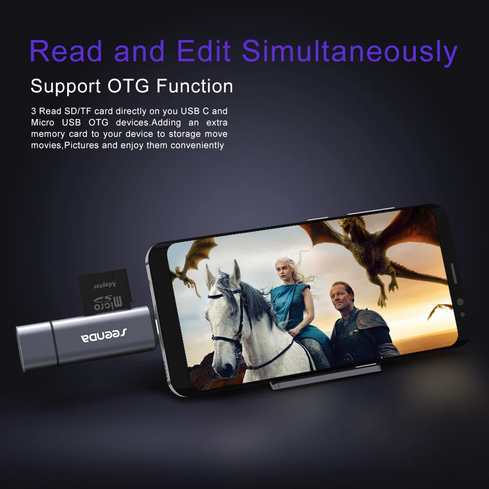 SeenDa все в 1 USB 3 0 Кардридер высокоскоростной SD TF Micro кардридер памяти OTG Type C адаптер