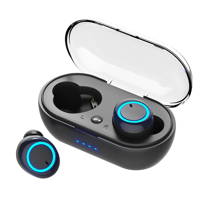 TWS беспроводные наушники для телефона Bluetooth Наушники 5,0 блютуз гарнитура bluetooth спортивные наушники стерео Bluetooth гарнитура громкой связи вкладыши в ухо для телефонов наушники для айфон безпроводные - Цвет: Синий