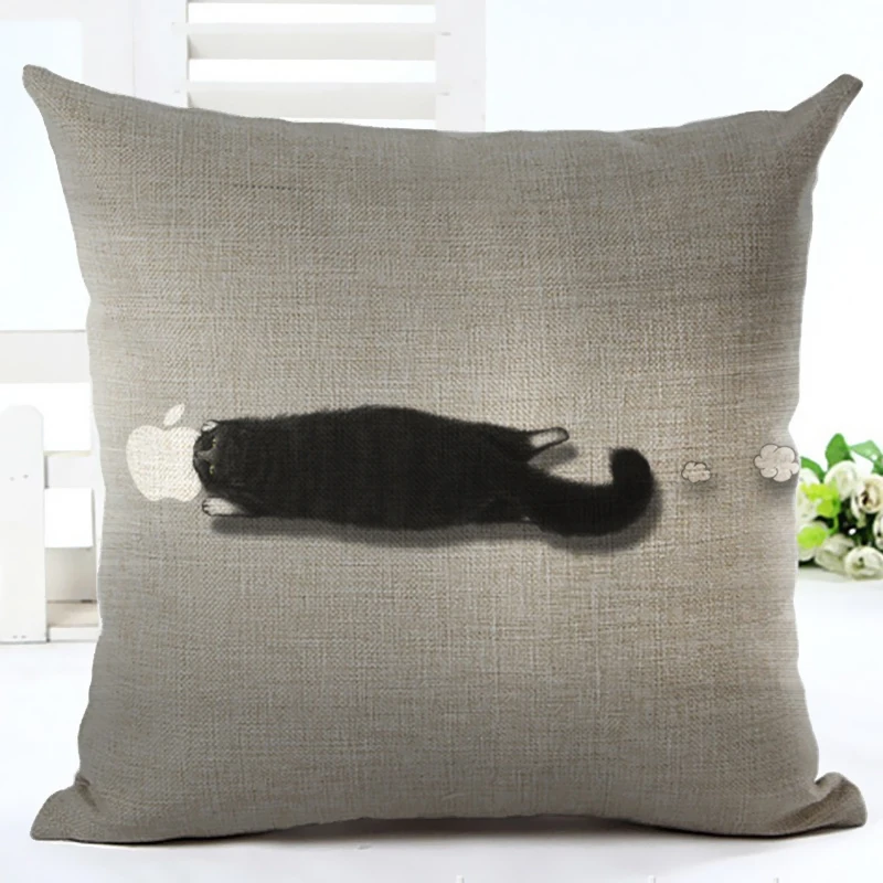 Модный Чехол на подушку с цифровой печатью милый рисунок кошки наволочка