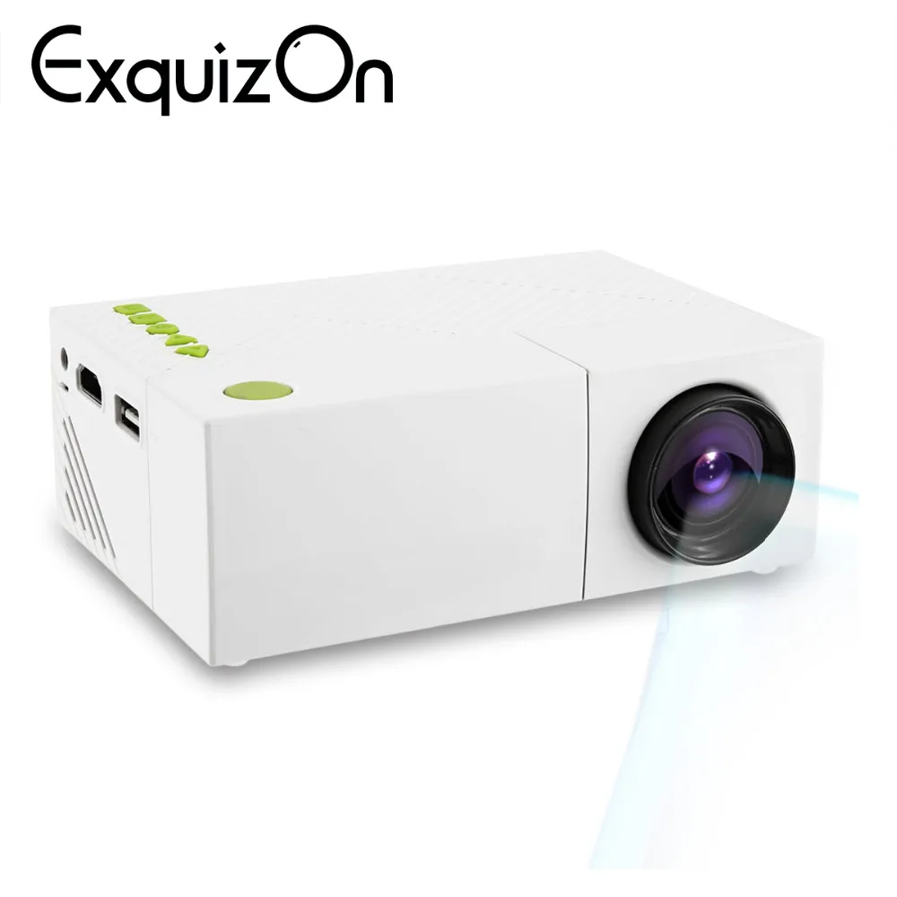 Exquizon YG310 обновленный YG300 светодиодный портативный проектор HD 600 люмен 320x240 1080P AV USB HDMI видео светодиодный мини домашний медиаплеер