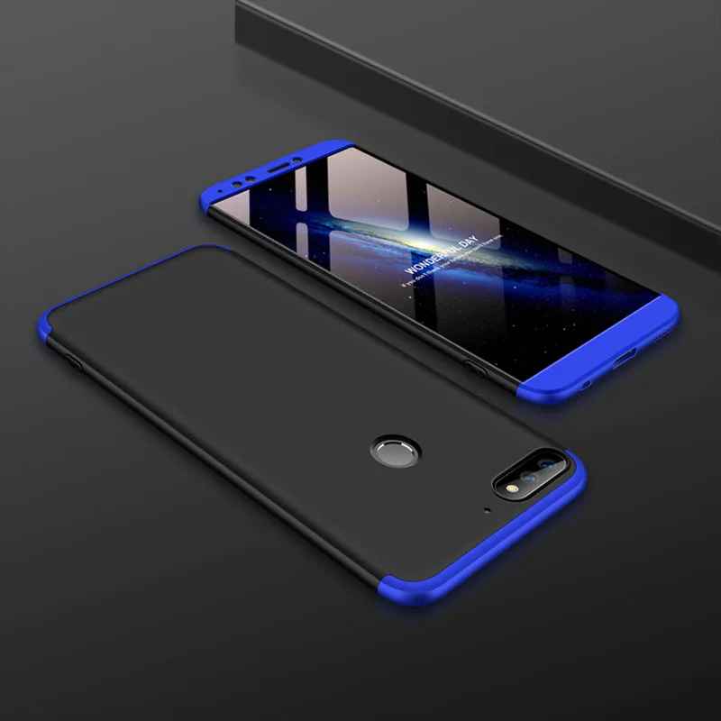 3 в 1 армированный чехол для телефона Huawei Y7 Prime 2018 чехлы с полной защитой задняя