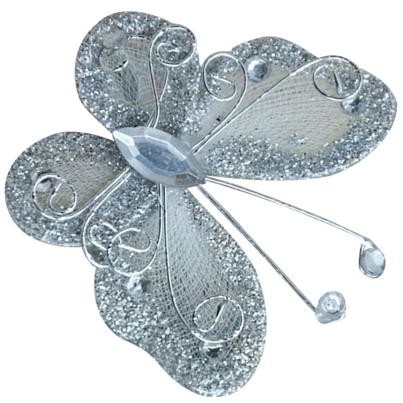 10 шт. Смешанные органзы провода горный хрусталь бабочка свадебные украшения для