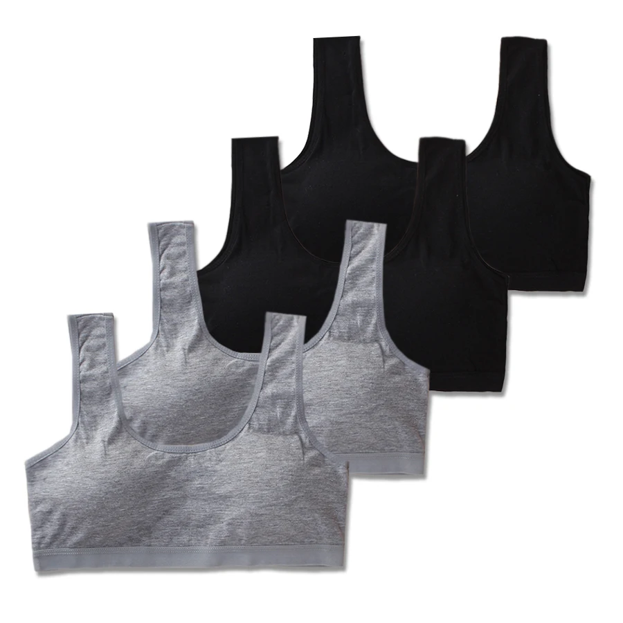 Детский бюстгальтер нижнее белье однотонное хлопковое Двухслойное для девочек