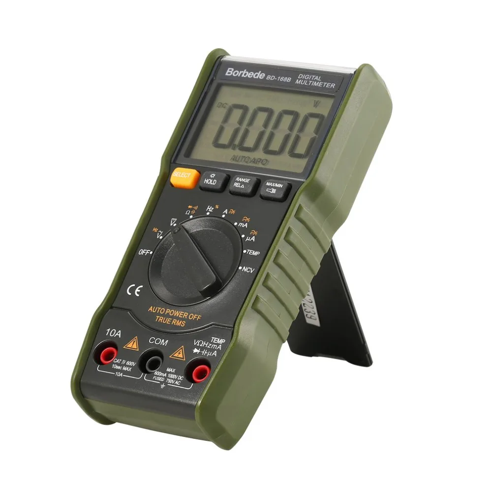 Borbede 6000 Count Digital Multimeter DC/AC Voltage Current Meter Handheld Voltmeter Diode NCV Tester True RMS with Flashlight |