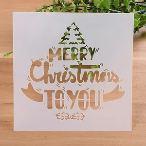 13 см, 5,1 дюйма, Счастливого Рождества для вас, DIY, слойные трафареты, настенная живопись, шаблон для скрапбукинга, искусственных карт